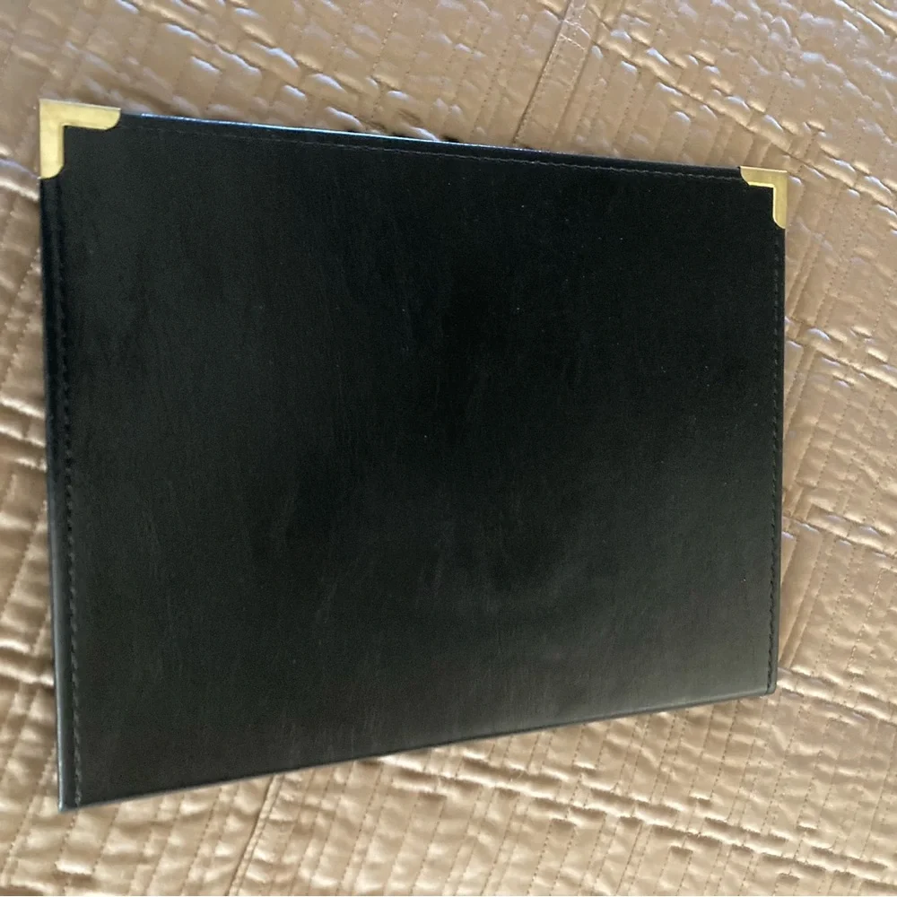 Black notepad holder with Gold Accents